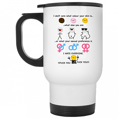 14 oz. White Travel Mug