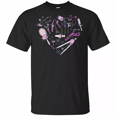 Floral Hair Style Stylist Flower T-Shirt - Fun Hair Stylist Barber Shop Tools Floral Gift Idea Tee Shirt