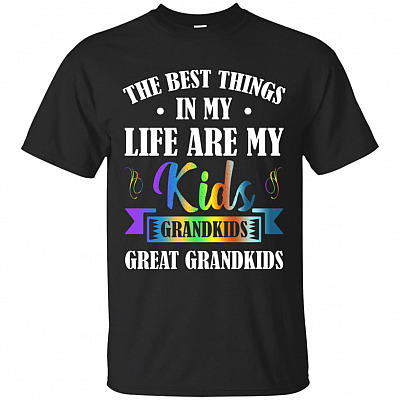 The Best Things In My Life Are My Kids Grandkids Great Grandkids T-Shirt
