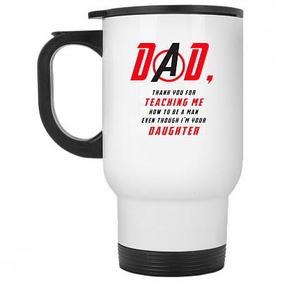 14 oz. White Travel Mug