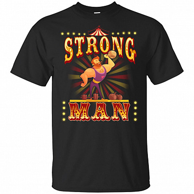 Vintage Circus Strong Man Kid Youth T-Shirt - Cute Shirt