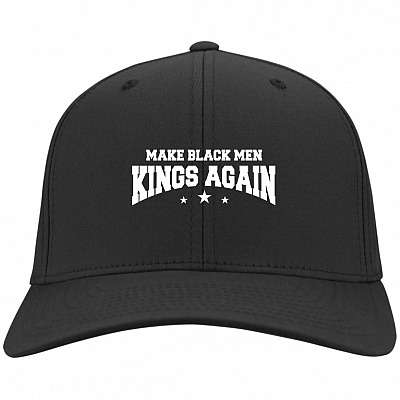 Make Blac-k Men Kings Again Twill Cap - High-Profile Snapback Hat - Trucker Hat - Beanie - Knit Cap