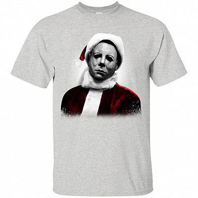 CubeBik Funny Santa Michael Myers Christmas T-Shirt
