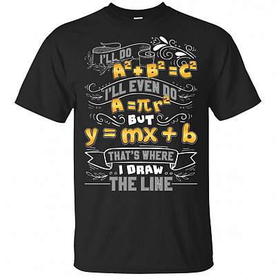 That's Where I Draw the Line T-Shirt - V-neck - Youth T-shirt - Mathematics Shirt