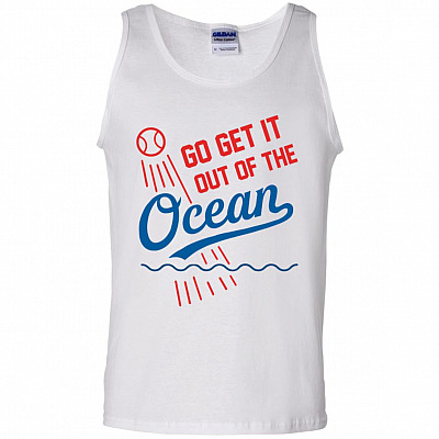 Go Get It Out Of The Ocean Cotton Tank Top Tee - Ladies Racerback Tank