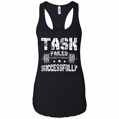 Task Failed Successfully Cotton Tank Top Tee - Ladies Racerback Tank