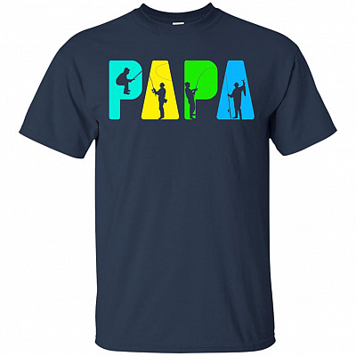 Alternative view of Papa T-Shirt - Papa Fishing Shirt