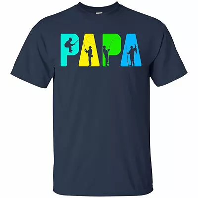 Alternative view of Papa T-Shirt - Papa Fishing Shirt
