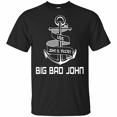 Classic Anchor Navy Military Ship USS John S. McCain DDG-56 Veteran T-Shirt The Big Bad John Tee T-Shirt