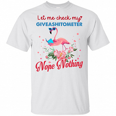 Let Me Check My Giaveashitometer Nope Nothing Funny Flamingo T-Shirt - V-Neck Tee