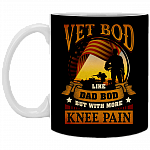 Vet Bod Like Dad Bod But With More Knee Pain Ceramic Coffee Mug - Beer Stein -Water Bottle - Color Changing Mug