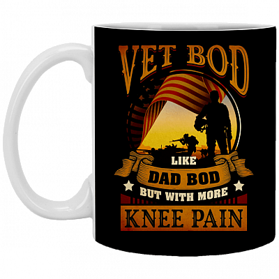 Vet Bod Like Dad Bod But With More Knee Pain Ceramic Coffee Mug - Beer Stein -Water Bottle - Color Changing Mug