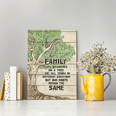 Alternative view of Family Like a Branches in a Tree We All Grow Gallery Wrapped Framed Canvas Prints - Unframed Poster