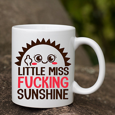 Alternative view of Little Miss Fuc-king Sunshine Ceramic Coffee Mug - Beer Stein -Water Bottle - Color Changing Mug
