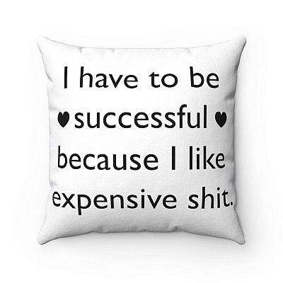 I Have to Be Successful I Like Expensive Shit Throw Pillow - Decorative Pillow - Indoor Outdoor Cushion