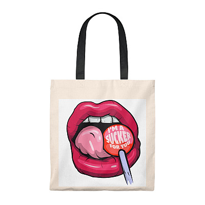 I'm A Sucker For You Lolipop Vintage Canvas Tote Bag - Shoulder Bag - Reusable Grocery Shopping Bag
