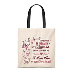 Somewhere In Heaven My Husband Vintage Canvas Tote Bag - Shoulder Bag - Reusable Grocery Shopping Bag