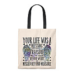 Your Life Was a Blessing Your Memory Vintage Canvas Tote Bag - Shoulder Bag - Reusable Grocery Shopping Bag