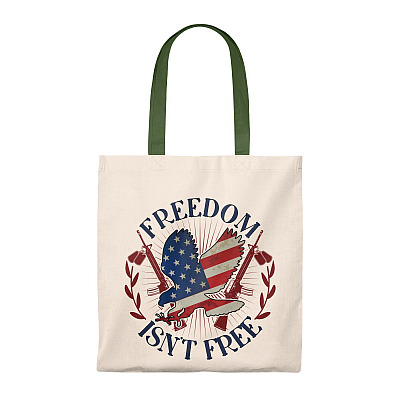 Alternative view of Freedom Isn't Free Vintage Canvas Tote Bag - Shoulder Bag - Reusable Grocery Shopping Bag