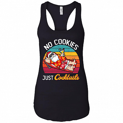 No Cookies Just Cocktails Christmas In July Cotton Tank Top Tee - Ladies Racerback Tank