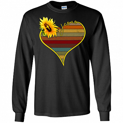 Sunflower Jesus Love Religion Vintage Hoodie - Sweatshirt - Long Sleeve Shirt