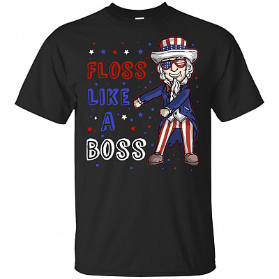 Funny 4th Of July Uncle-Sam Floss Like A Boss American Patriotic T-Shirt