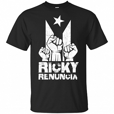 Ricky Renuncia Bandera Negra Boricua Puerto Rico Strong T-Shirt