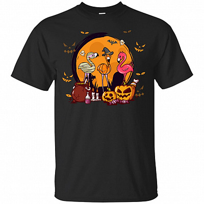 Cute Flamingo Halloween Party Kids T-Shirt - Happy Halloween Shirt