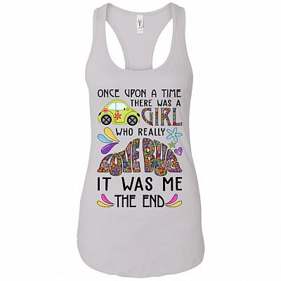 There Was A Girl Who Really Love Bug Ladies Racerback Tank Top - Hippie Girl Loves Bug Racerback Tank Top