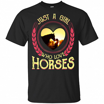 Just A Girl Who Loves Horses Sunset Memories T-Shirt For Horses Riding Lovers