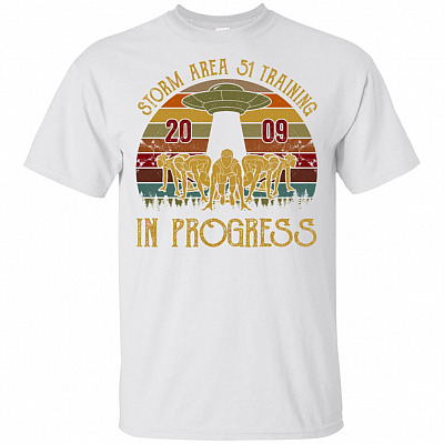 Vintage Storm Area 51 Fun Run Training 20.9 In Progress UFO Alien T-Shirt