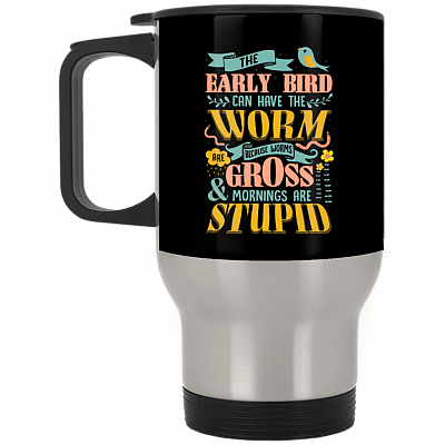 14 oz. Silver Travel Mug