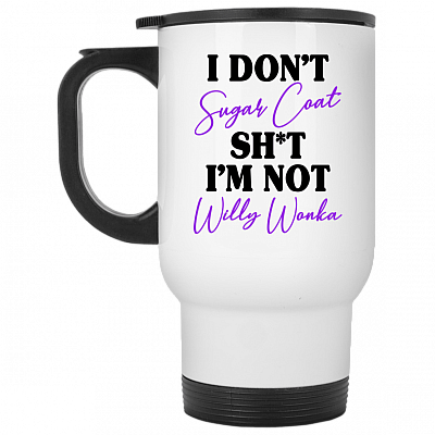 14 oz. White Travel Mug