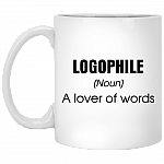Logo-phile A Lover Of Words Ceramic Coffee Mug - Beer Stein -Water Bottle - Color Changing Mug