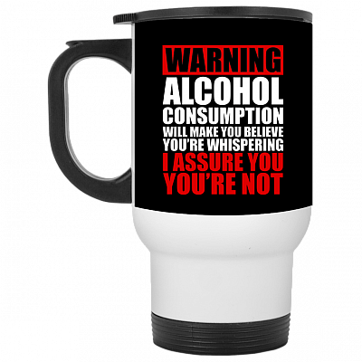14 oz. White Travel Mug
