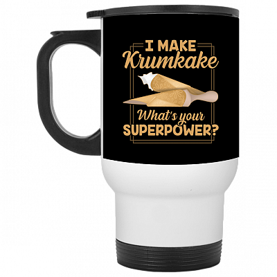 14 oz. White Travel Mug