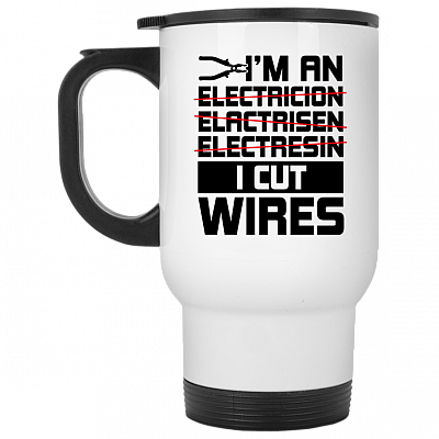 14 oz. White Travel Mug