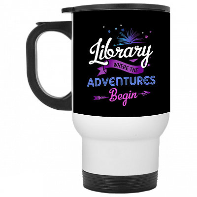 14 oz. White Travel Mug