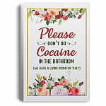 Please Don't Do Cocaine in The Bathroom We Have a Living Room Framed Canvas - Unframed Poster
