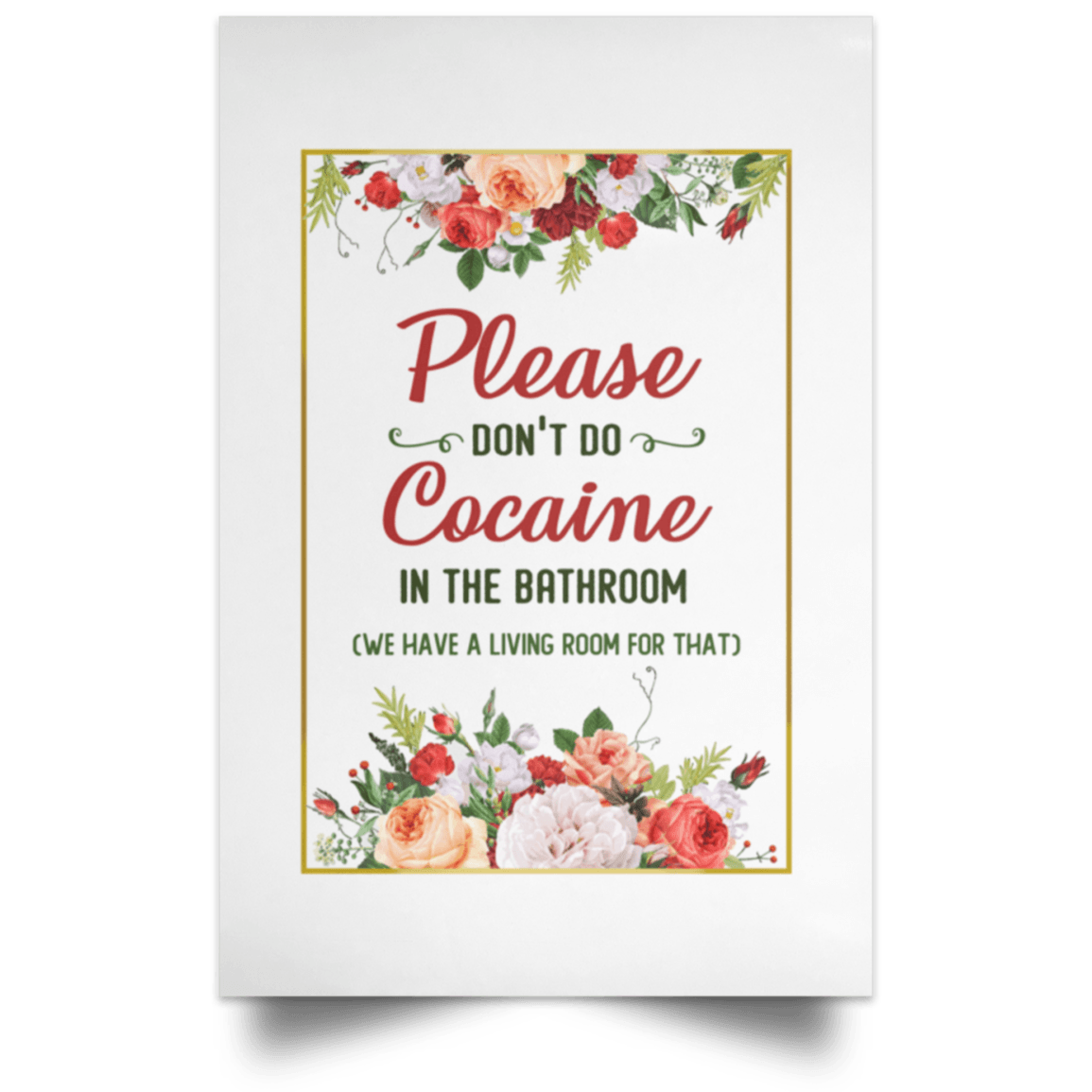 Plaque Métal Rétro "Please Don't Do Cocaine In The Bathroom" - 20x30cm, Décoration Murale Vintage - 9