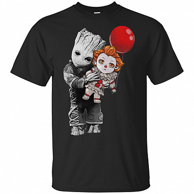 Groot Hug PennyWise Halloween T-Shirt