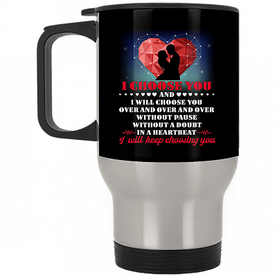14 oz. Silver Travel Mug