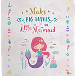 Make Big Waves Little Mermaid Fleece Blanket - Premium Sherpa Blanket - Woven Blanket