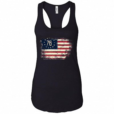 Betsy Old Glory American Ross 1776 USA Flag 13 Colonies Stars 1776 Flag Ladies Racerback Tank Top