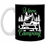 I Love Camping Ceramic Coffee Mug - Water Bottle - Color Changing Mug