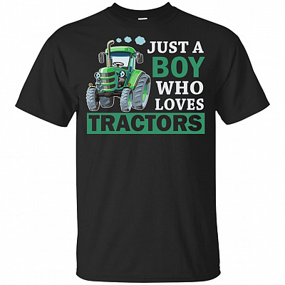 Just A Boy Who Loves Tractors Kid Youth T-Shirt