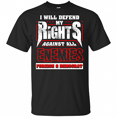 I Will Defend My Rights Against All Enemies Foreign And Democrat T-Shirt