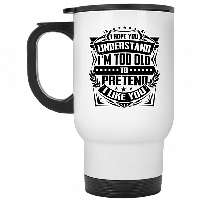 14 oz. White Travel Mug