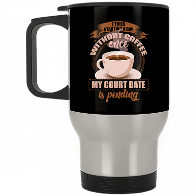 14 oz. Silver Travel Mug