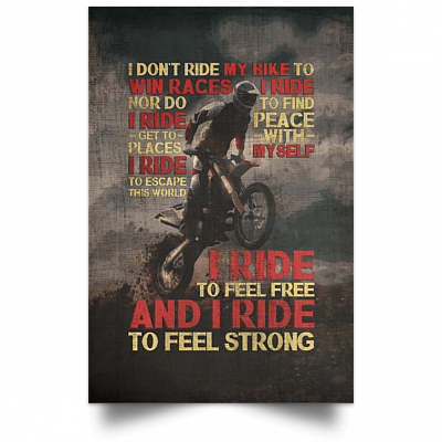 Alternative view of I Dont Ride My Bike To Win Race Gallery Wrapped Framed Canvas Prints - Unframed Poster - Home Decor Wall Art